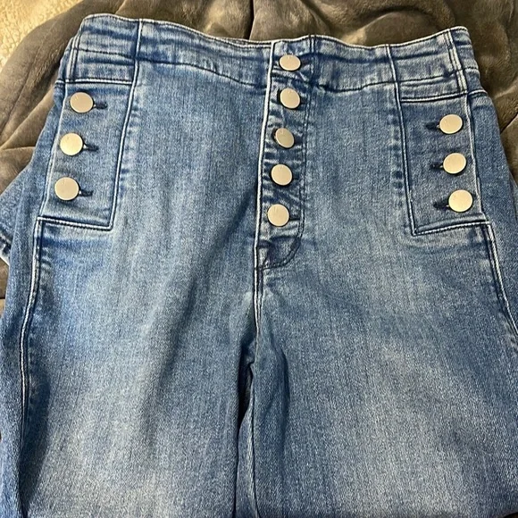 J Brand Natasha Sky High Crop Skinny in Meteor exposed button - Picture 5 of 12